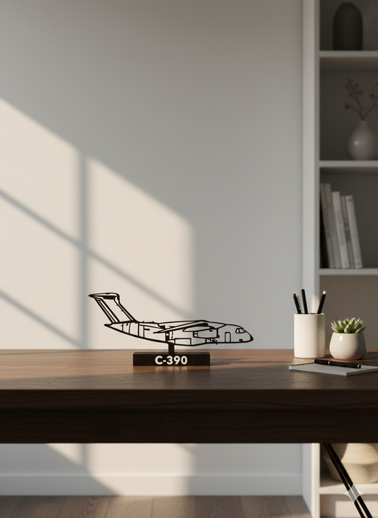C-390 Millennium Side Silhouette - 3D Printed Model – Embraer Transport Aircraft