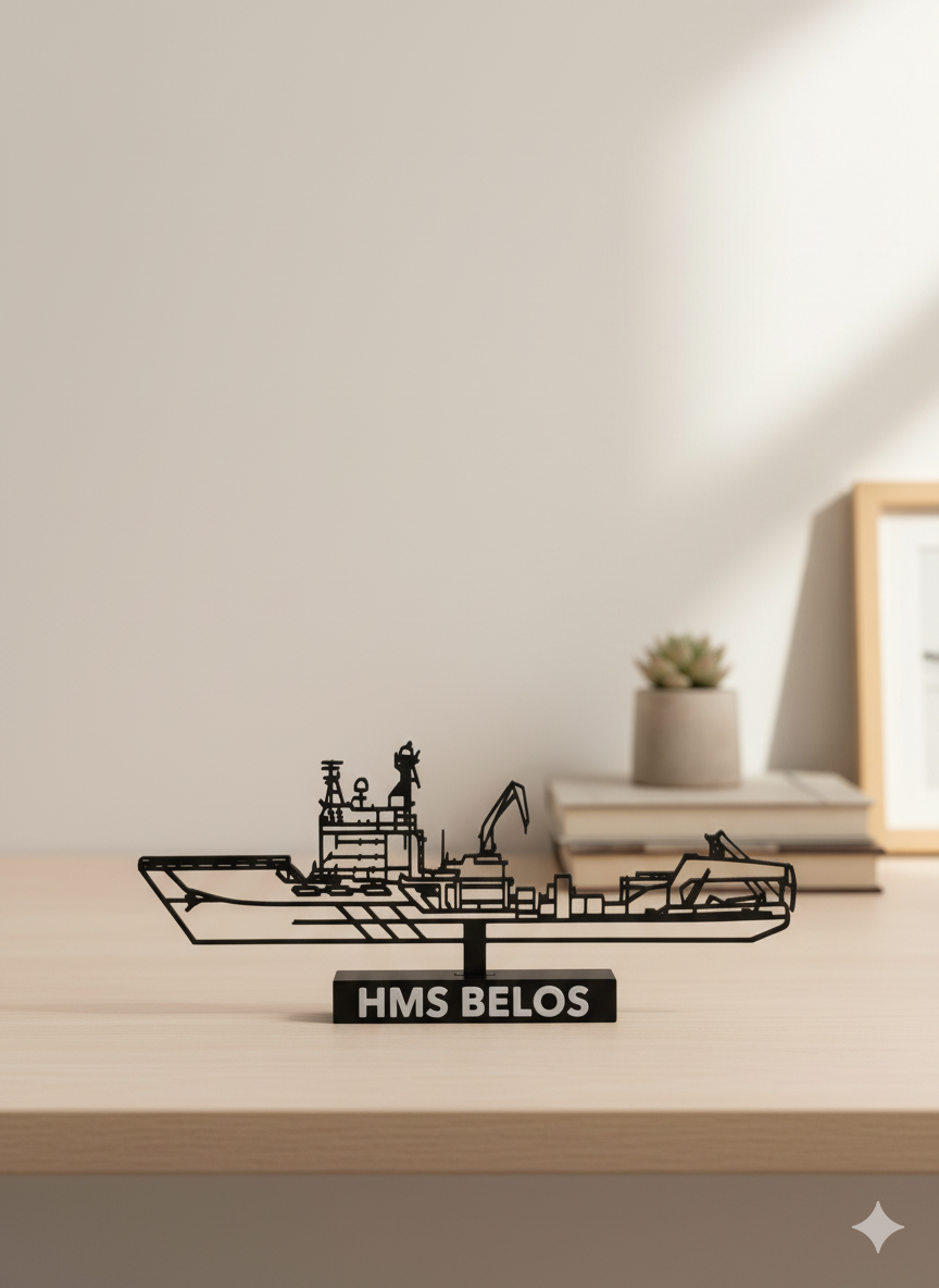 HMS Belos – Swedish Submarine Rescue Vessel - 3D Printed Scale Model