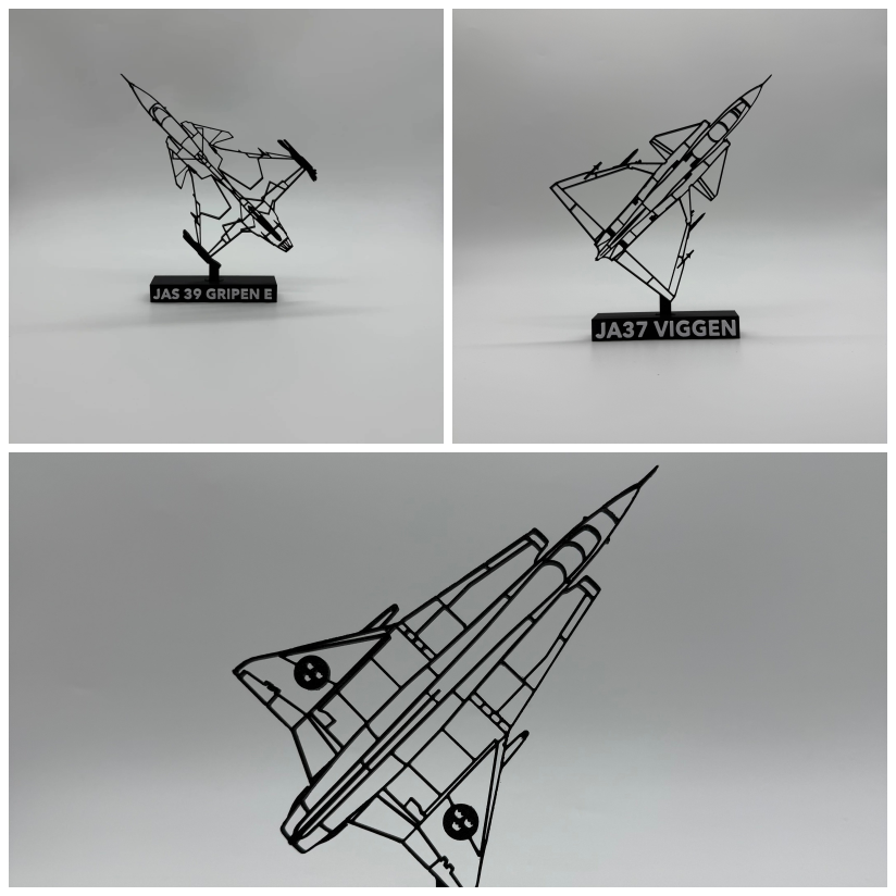 Swedish Fighter Jets Trio – JAS 39 Gripen E, JA37 Viggen & J35 Draken