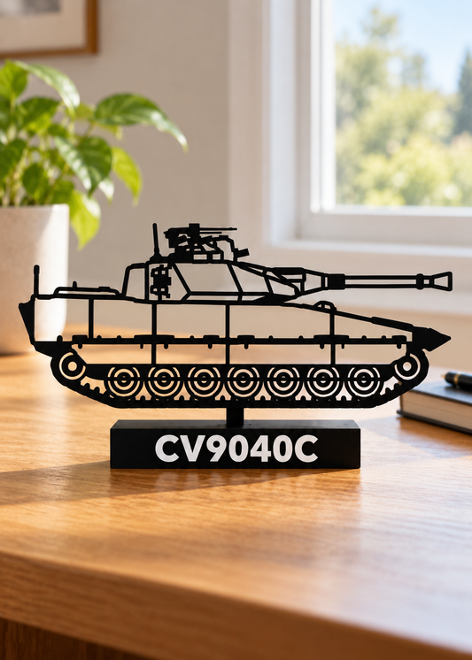 Updated CV9040C silhouette on an oak home-office desk, digital lifestyle preview.