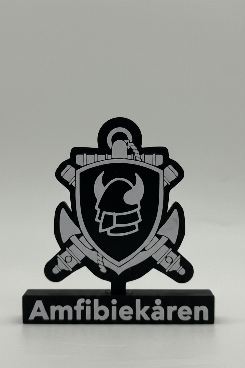 Amfibiekåren Emblem – Torleif & Anchor (3D Printed)
