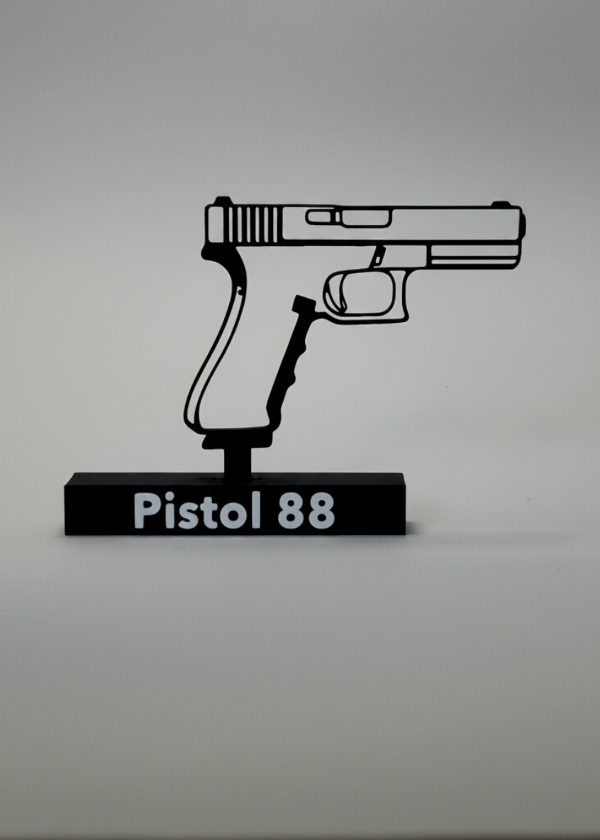 Glock 17 / Pistol 88 — 3D Printed Scale Silhouette