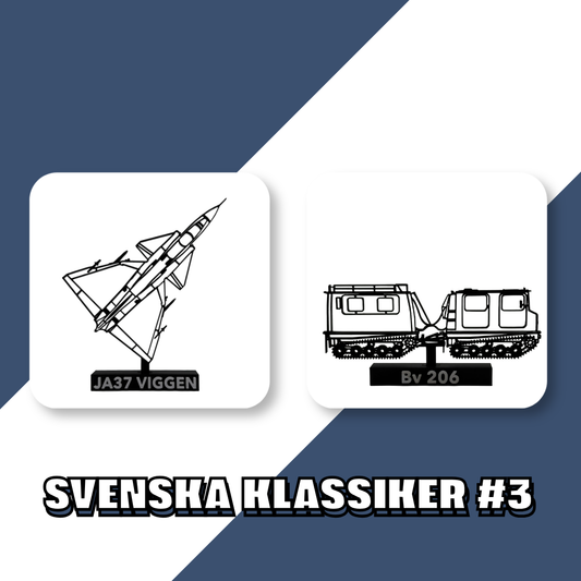 KHP Svenska klassiker #3 – Viggen + Bandvagn 206 (3D Printed Scale Models)