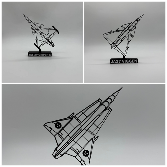 Swedish Fighter Jets Trio – JAS 39 Gripen E, JA37 Viggen & J35 Draken