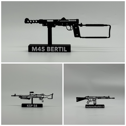 Cold War Weapons Bundle – KSP 58, AK 4 & M45 “Bertil” (3D Printed Models)