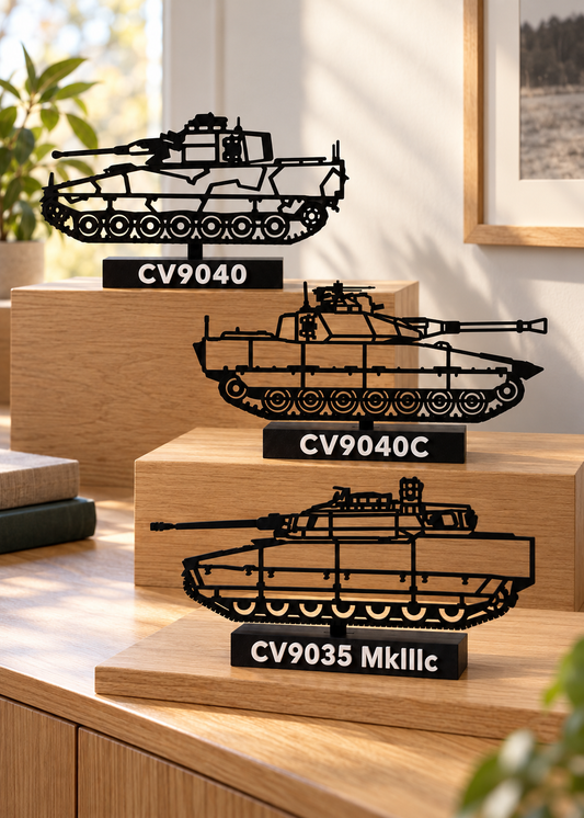 Three CV90 silhouette models, including the updated CV9040C and CV9035 MkIII C, in a home-office setting; digital lifestyle preview.