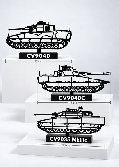 CV90 Bundle Pack individual approximate widths: CV9040A 17 cm, CV9040C 17 cm and CV9035 MkIII C 18 cm; digital preview.