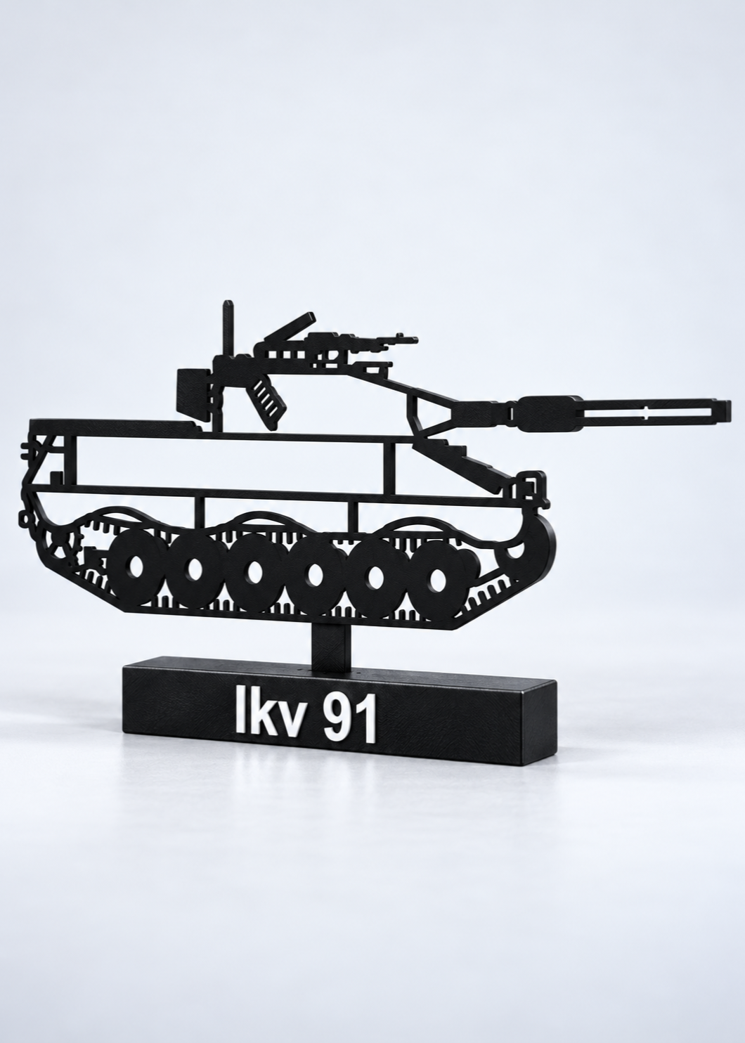 Updated Ikv 91 silhouette in a closer studio view, showing open turret and track details; digital preview.