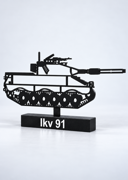 Updated Ikv 91 silhouette in a closer studio view, showing open turret and track details; digital preview.