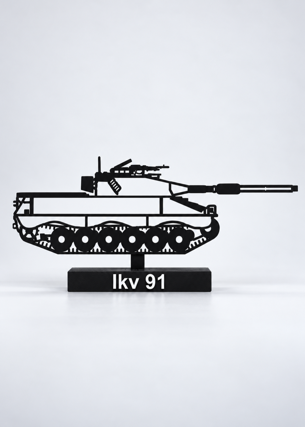 Ikv 91 reinforced silhouette enlarged 10%, with original display base; studio digital preview.