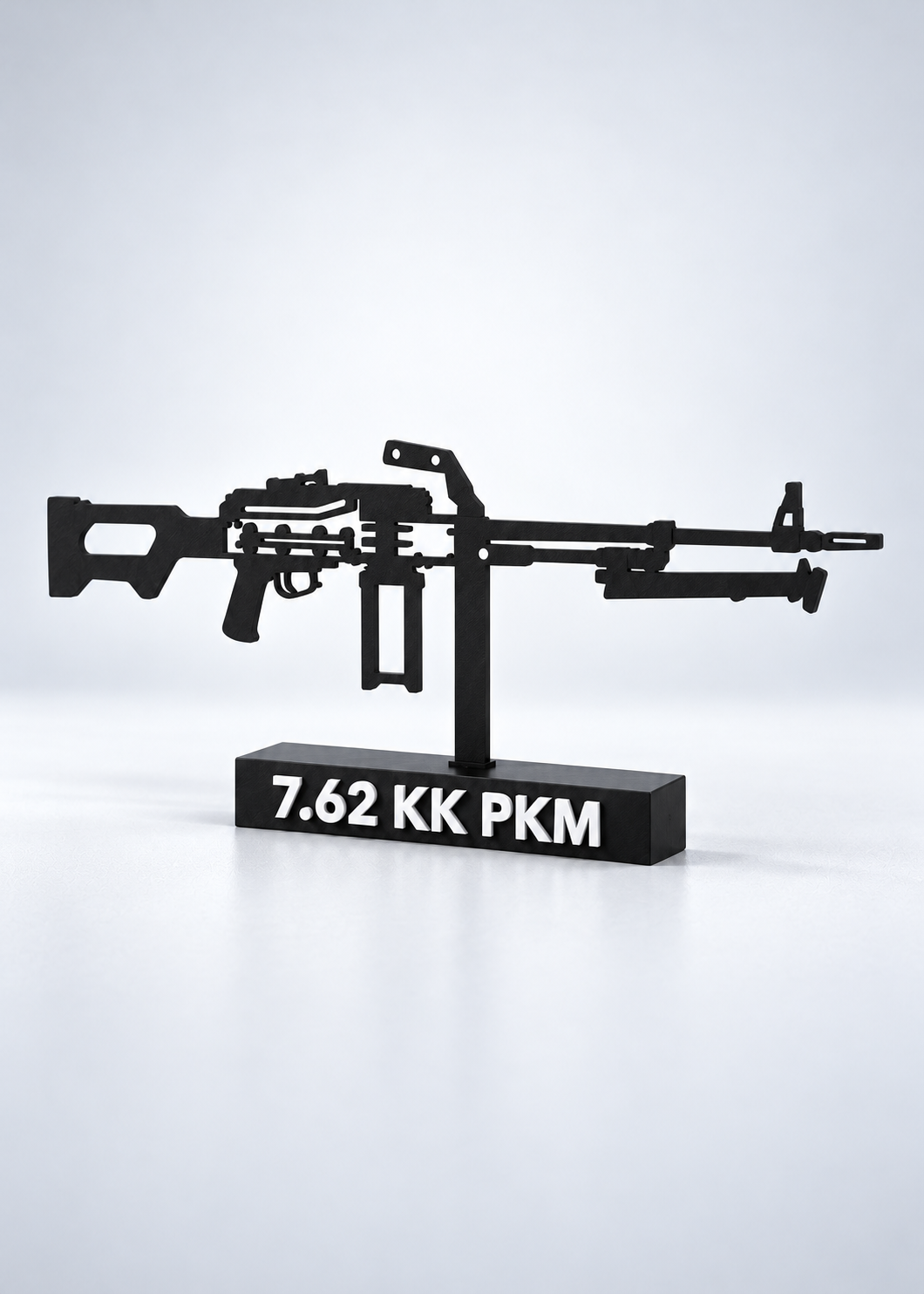 Digital preview of the updated 7.62 KK PKM Hilbert silhouette display model, closer angled studio view.