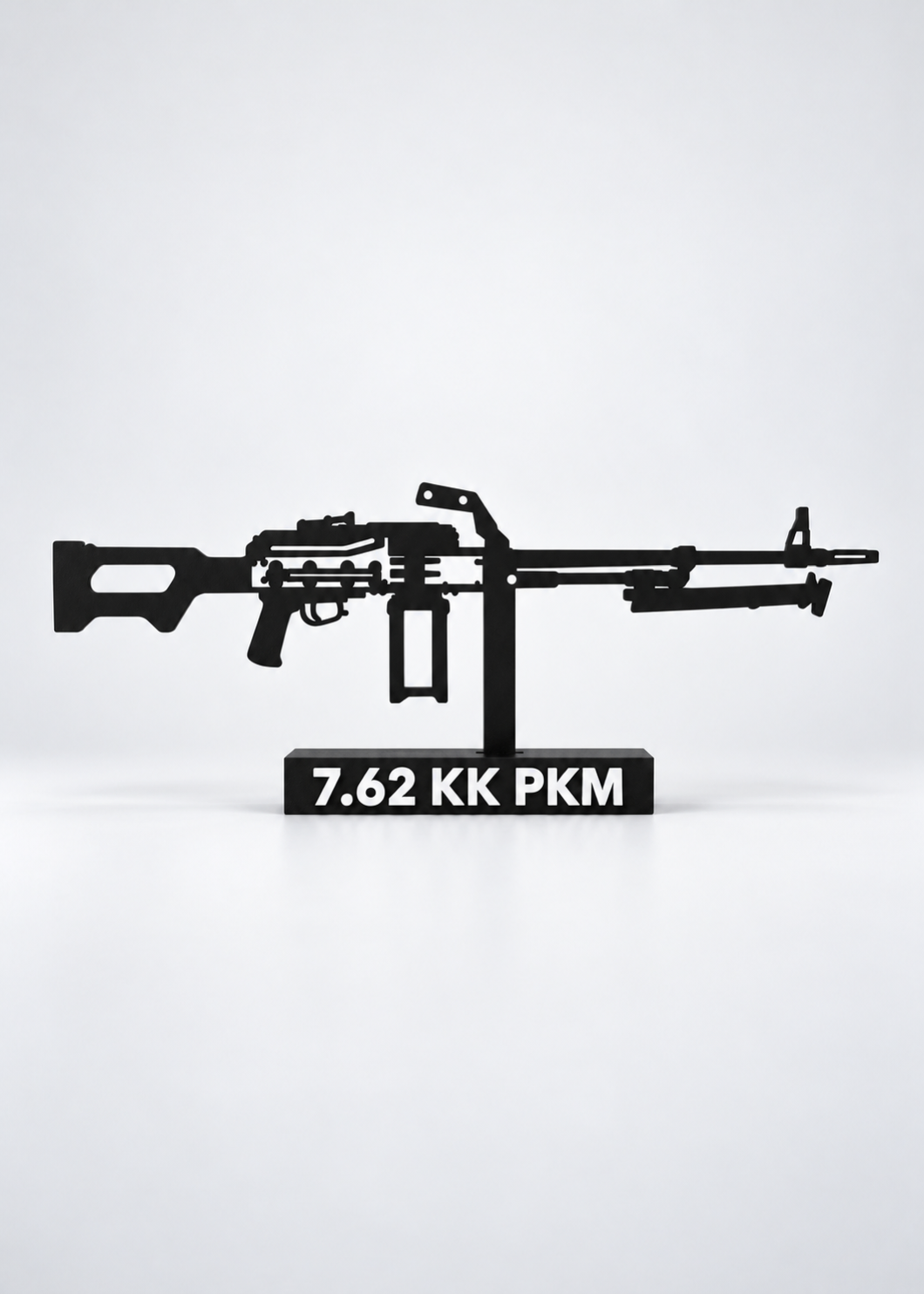 Digital preview of the updated 7.62 KK PKM Hilbert silhouette display model, front studio view.